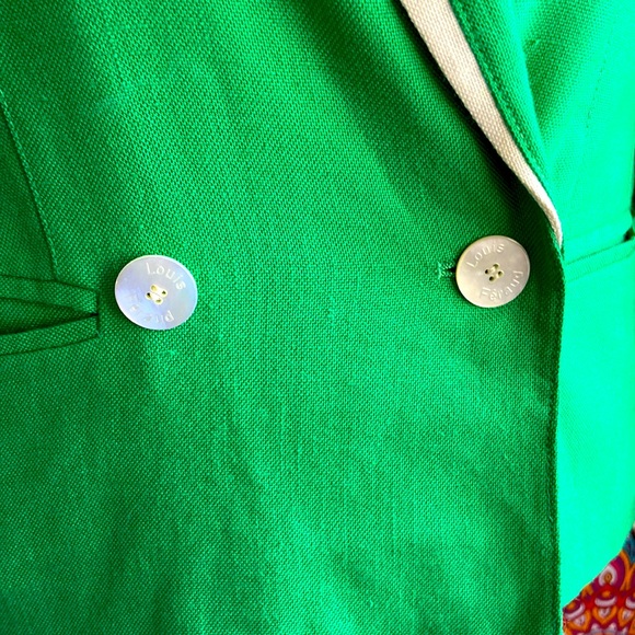 Vintage 1980s Louis Féraud Green Double Breasted Blazer Sz 10 - Picture 6 of 10